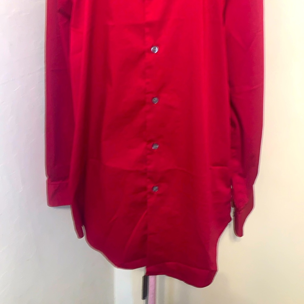 🎁Like New Alfani Regular Fit Men's Red L/S Dress shirt- Medium 15-15.5, 32-33 - Picture 10 of 16